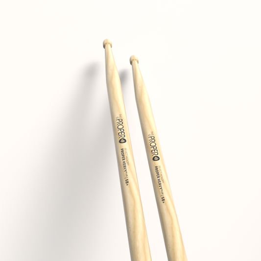 Proper Heavy Plus - 5B+ Hickory sticks, Acorn Wood Tip