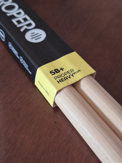 Proper Heavy Plus - 5B+ Hickory sticks, Acorn Wood Tip