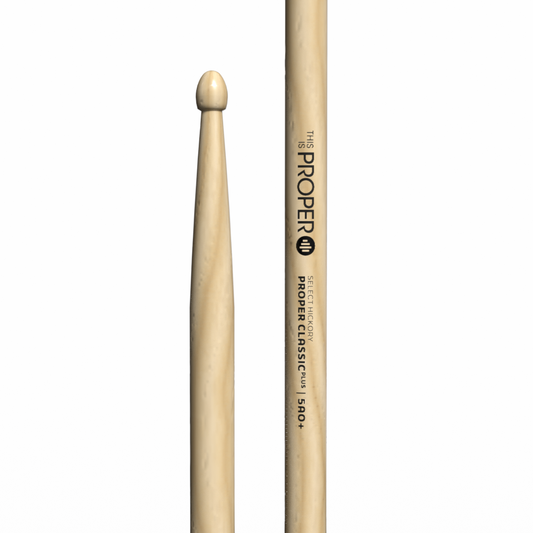 Proper Classic Plus - 5AO+ Hickory sticks, Oval Wood Tip