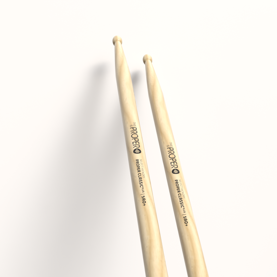 Proper Classic Plus - 5AO+ Hickory sticks, Oval Wood Tip
