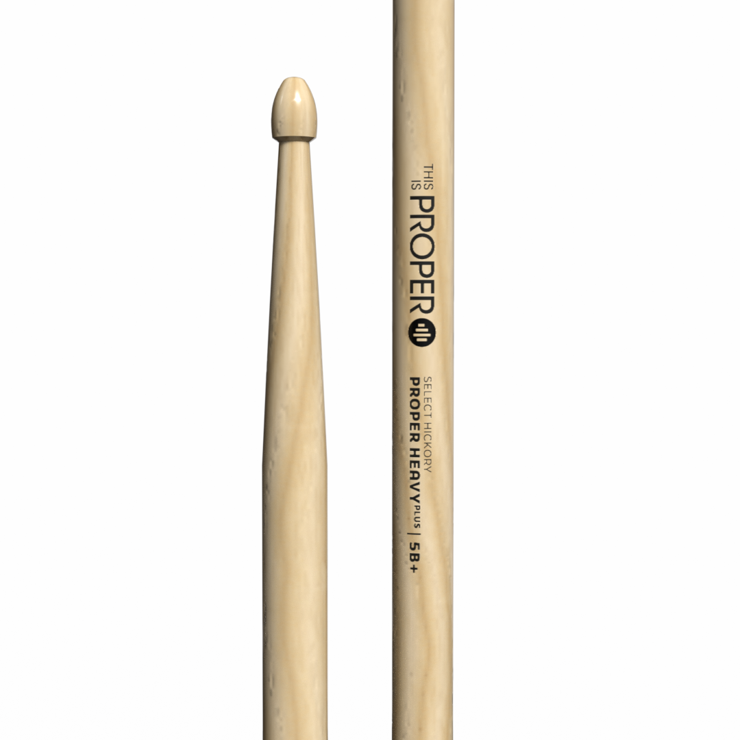 Proper Heavy Plus - 5B+ Hickory sticks, Acorn Wood Tip