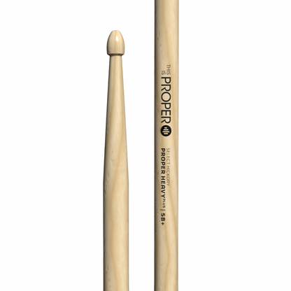 Proper Heavy Plus - 5B+ Hickory sticks, Acorn Wood Tip